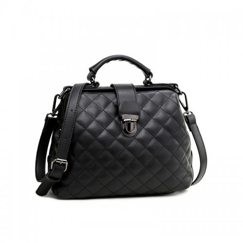 Quilted faux leather doctor bag